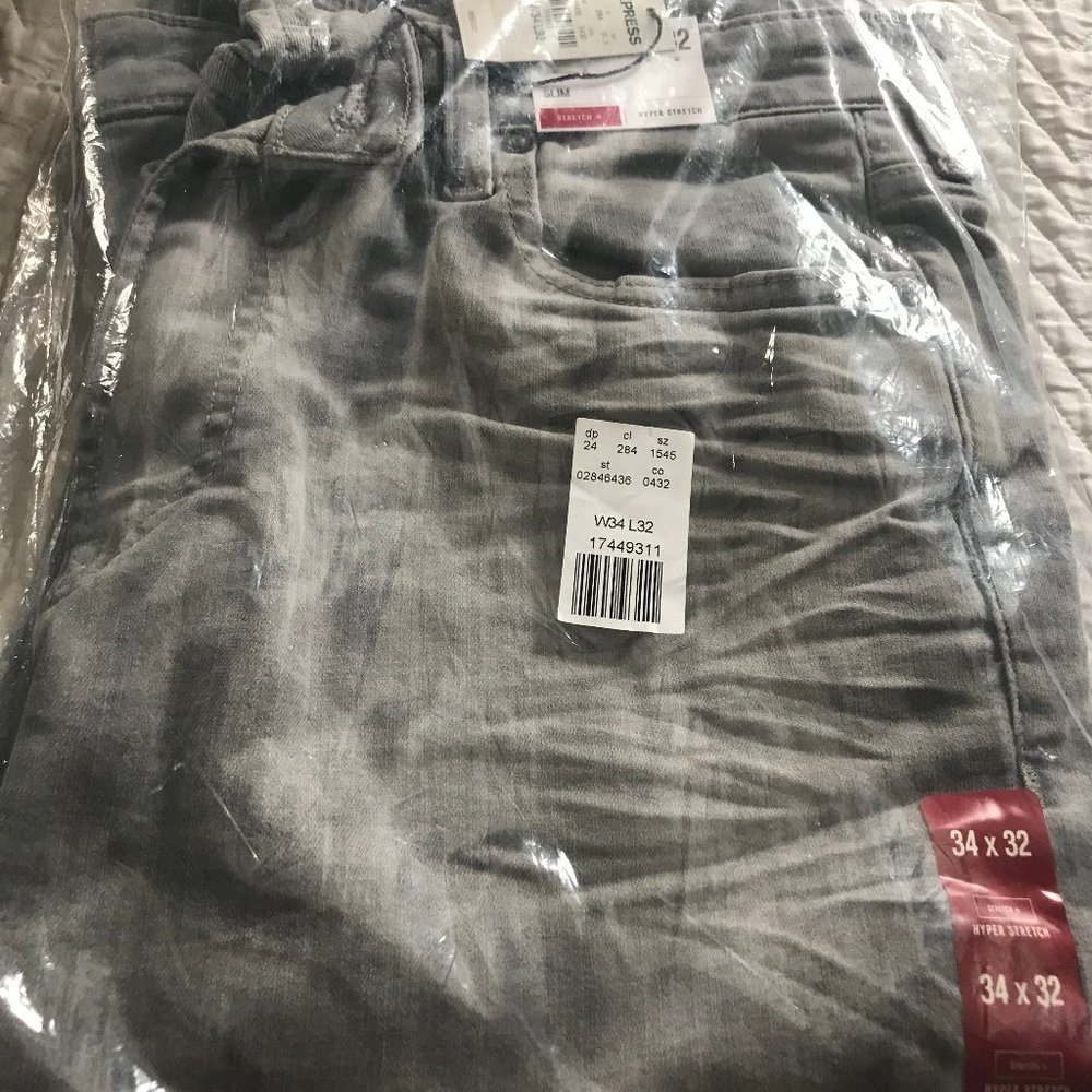 Express Slim Hyper Stretch Gray Jean